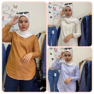 Baju Muslimah Satu Button Blouse Wanita Fashionable Size S-5XL [READY STOCK]