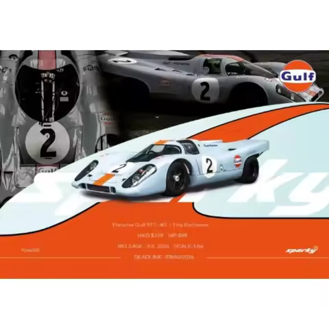 TINY Sparky 1/64 Porsche 962 Le Mans 1988 17 2009 35 Alloy Car Model Boys Toys Friends Gifts
