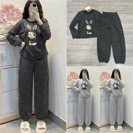 [STONE RABBIT SET] Wool and fur long-sleeved shirt + elastic pants. All sizes SMLXL 40kg - 70kg