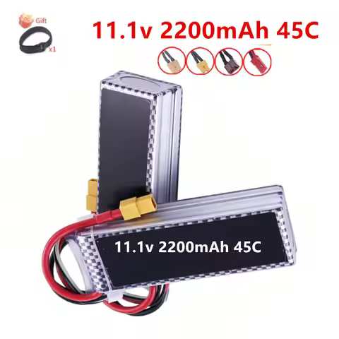 11.1V Battery 3S Lipo Battery 2200mah 45C/60C With T Deans XT60 Plug for RC Car Airplane Boat Drone 