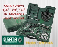 SATA 128Pcs 1/4"+3/8"+1/2" DR. Mechanics Hand Tool Set - 09014A