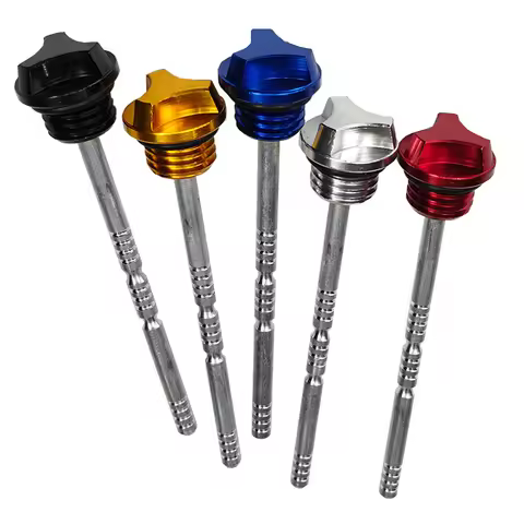1pc Scooter Motorcycle Engine Oil Dipstick Cap Plug Engine Crankcase Oil Level Gauge Aluminum CNC Ma