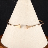 TIFFANY&CO(蒂芙尼) Tiffany T 線圈手鐲 中號 18K黃金 16號 黃金