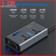 200W อินเวอร์เตอร์ แปลงไฟ 12v เป็น 220v DC 12V เป็น AC220V ตัวแปลงรถยนต์พร้อม 1.2A และ USB 2.4A USB