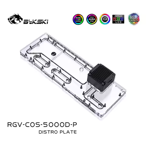 Bykski RGV-COS-5000D-P Distro Plate For CORSAIR 5000D Case Waterway Board Reservoir Water Tank Pump 