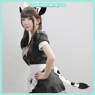 skin Cow Costume Set Cow Ears Headband Tail Gloves Halloween Animal Cosplay Costume