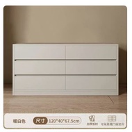 日式組合 梳裝枱 電腦桌 衣櫃 書枱【六抽櫃】120cm暖白色