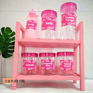 Rak Bumbu Dapur Susun Pink Tempat Bumbu Bentuk Rak Dapur Dari Kayu Warna Ungu Shabbychic