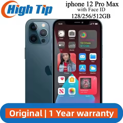 Original Apple iPhone 12 Pro Max 256GB/128GB ROM With Face ID 6.7" OLED Screen A14 Bionic Chip 12MP 