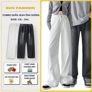 [COMBO of 2 jeans T9+117 FOR SALE] SUN style hacked straight-leg jeans, easy to coordinate with many