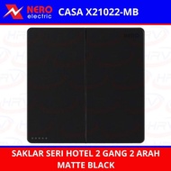 2 Gang 2 Way Switch 2 Way - Light Switch - Nero X21022 - Matte Black