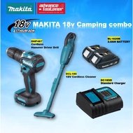 MAKITA 18V Cordless Combo Set ( DHP487 18V Cordless Hammer Driver Drill / DCL180 18V Cordless Cleane