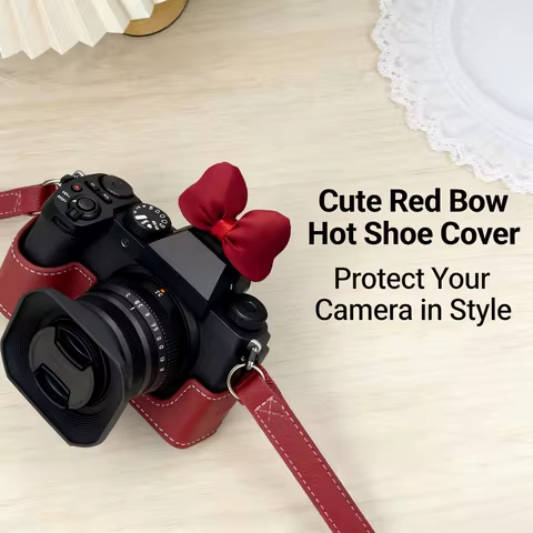 Cute Bow Decoration Camera Hot Shoe Cover Protective Cap for Canon Nikon Z30 Sony A7M4 Fuji XT5 XT50