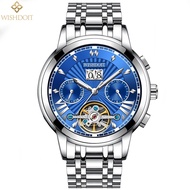 in stock WISHDOIT Automatic Mechanical Watch Stainless Steel Fashion Business Casual Watches