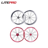 Litepro 16Inch 349 V Brake Wheelset Folding Bicycle 74x130MM 11S Aluminum Alloy Wheels 20MM Rim