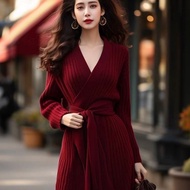 Red Knit Sweater Dress - Stylish Fall Wear