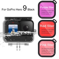Go Pro Hero9 10 50 Meter Waterproof Case Shell Underwater Diving Housing Box With Touch Screen  Red Pink Purple Lens Filter For Gopro Hero 10 9 Black Action Camera Accessories