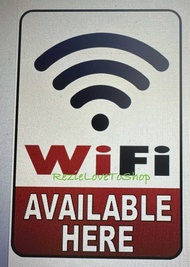 WIFI AVAILABLE HERE PVC Signage 7.8x11 inches