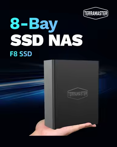 TERRAMASTER F8 SSD NAS Storage - 8Bay All SSD N95 QuadCore CPU, 8GB RAM, Palm-Sized Powerful Network