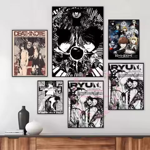 Anime Death Note DN L Classic Vintage Poster Art HD Canvas Advanced Aesthetic Printing Paper Wall Ar