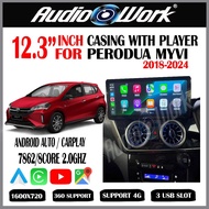 Perodua MYVI 2018-2024 - Android Player 12.3" Wild Screen 4GB RGAM 32GB Storage Android Player 8Core