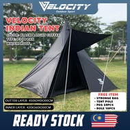 VELOCITY Tent 8 Person Canvas Indian Pyramid Tent Waterproof Double Layers Outdoor glamping Waterpro