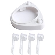 Electric Toothbrush Head Holder/Toothbrush Charger Base Stand for Oral-B and 4pcs Round Toothbrush H