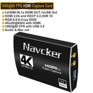 Navceker 4K Pro USB 3.0 Video Capture Card HDMI-compatible 1080P 60fps HD Video Recorder Grabber For