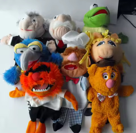 The Muppet show Puppet Frog Fozzie Bear Swedish Chef Miss Piggy Gonzo Plush Stuffed 28cm Hand Puppet