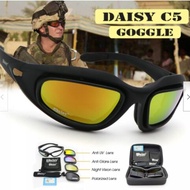 Daisy C5 Polarized Goggles Military Sunglasses 4 Lens Kit Desert Storm War Game Tactical Glasses