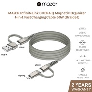 MAZER InfiniteLink COBRA Q Magnetic Organizer 4-in-1 Fast Charging Cable 60W (Braided)