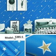Wall Paper FallBINTANG biru 8m to 9m x 45cm