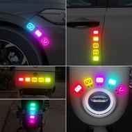 10Pcs Reflective Stickers 3.2x3.5cm Small Cute Car Decal Adhesive Sticker Waterproof Decor for Car Motorcycle Scooter Helmet