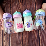 Children's Straw Cup Sippy Cup for Toddler Cartoon Cup Cute Bottle Water 380ML  With Straw for Kids
