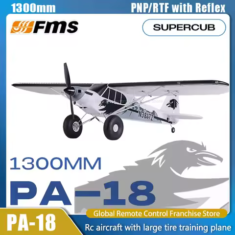FMS 1300mm PA-18 Rc Plane Fixed-wing Rc Airplane Model Simulation Remote Control Aircraft with Large