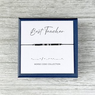 【Best Teacher】畢業謝師禮物。摩斯密碼。小米珠手繩手環。訂製