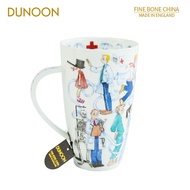 DUNOON Bone China Mug Large Capacity Household Breakfast Cup Raw Cup Nurse Hand-Painted Pattern Wate