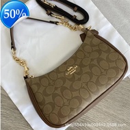 2024 Oles new Teri Glacier White Underarm Bag with Printed Chain Mahjong Bag Zipper Shoulder Bag