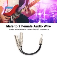 SAMO 6.35mm Male to 2 6.35mm Female, 20cm/7.87in Shielding Breakout Splitter Cable, Electric Box Bas
