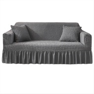 Sofa Cover Sofa Seersucker Textured Sofa Protector with Pleated Skirt for L-Shape U-Shape & Sectiona