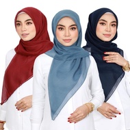 Tudung Bawal Plain Cotton bidang 45 | mudah bentuk | kain sejuk | awning on point