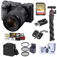 Sony Alpha a6400 Mirrorless Digital Camera with 18-135mm Lens - Bundle with Shoulder Bag, 64GB SD Ca