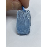 D7799 Top Natural Gemstone Aquamarine Clear Material Carving Nine-Tailed Fox Fairy Pendant