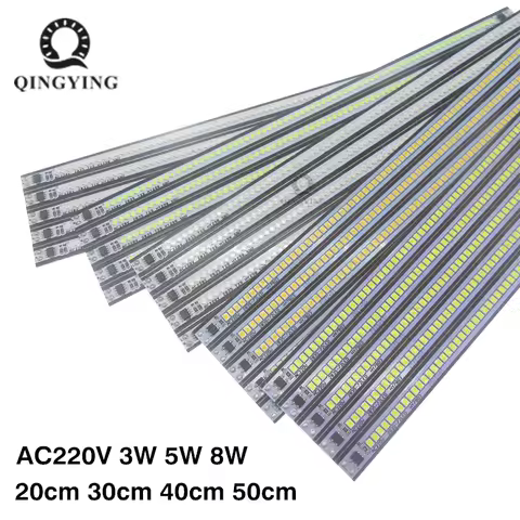 10pcs AC220V LED Bar Light High Brightness 20cm 30cm 40cm 50cm SMD2835 LED Rigid Strip Model Energy 