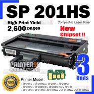 3x SP201HS SP211 Compatible Ricoh Aficio SP 204 204SF 204SFN 204SFNw 211 SP 201HS 201N 201NW 203 212