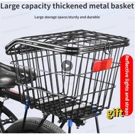 40cm Bicycle Rear Basket Mountain Bike Metal Basket Folding Bicycle Rear Storage School bag Basket