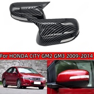 HONDA CITY GM2 GM3 2009-2014 Horn Shape Car Side Rearview Mirror With Turn Signal Light Model Carbon