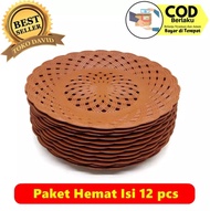 Piring Rotan Plastik 1 LUSIN 12PCS