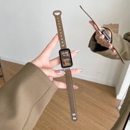 Dây đeo bằng da đính đinh tán đôi có vỏ trong suốt cho Xiaomi Smart Band 9 Active Strap / Redmi Band