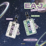 EaJ Keychain - Lyrics Keyring Pacman & Car Crash Fanmerch KPOP